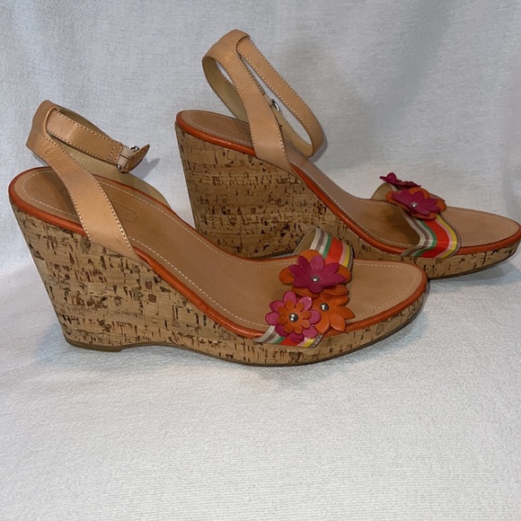 COACH MORGAN STRAPPY CORK WEDGES SIZE 9 - Picture 4 of 7